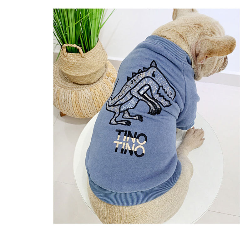 Pet Autumn And Winter Plus Velvet Dog Parent-child Wear Thick Warm Cotton Coat