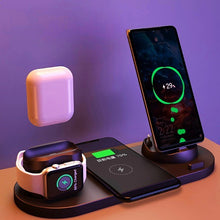 適用於 iPhone 的無線充電器 適用於手機的快速充電器 適用於手機手錶的快速充電板 6 合 1 充電底座
